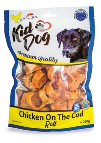 KIDDOG Hähnchenfleisch im Kabeljau-Brötchen 250 g